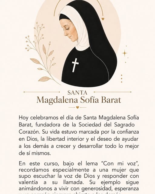 ¡Feliz día de Santa Magdalena Sofía!